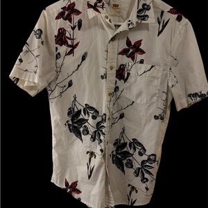 Levi's Men's Casual Floral Shirt - Cream and Black